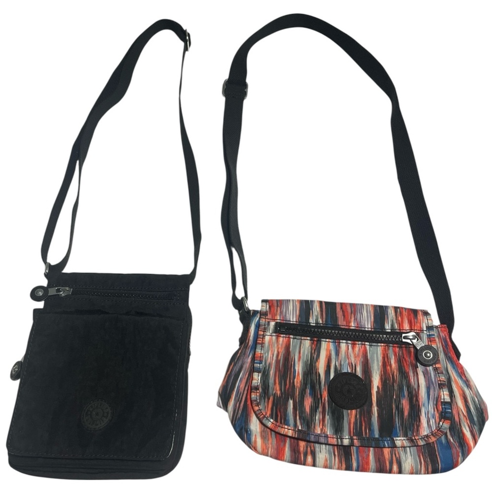 Kipling Mini Black and Colorful Crossbody Bags